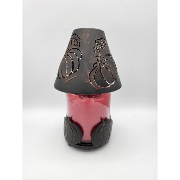 Fall Pumpkin Candle Holder with Shade Oil Rubbed Bronze (candle not included) - Picture 1 of 12